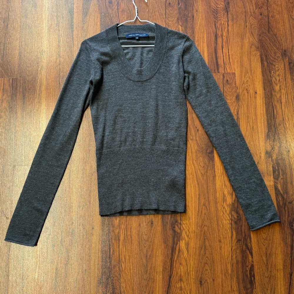 French Connection Charcoal Gray Knit Sweater XS